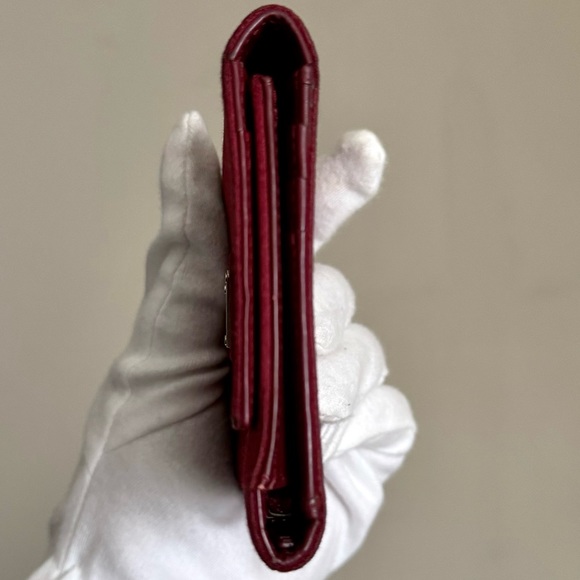 Prada Red Nylon Trifold Triangle Logo Wallet - Picture 7 of 10